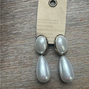 Anthropologie Pearl and Gold Earrings